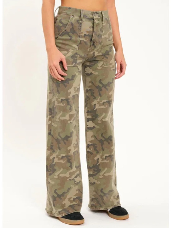 Daze Denim - DAZE Organic Cotton Far Out High Rise Wide Leg Camo Jeans 26